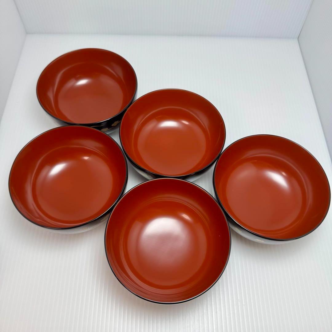 新品 輪島塗 人間国宝 大場松魚 寺井直次 蒔絵麗沢 吉祥文 10客 共箱