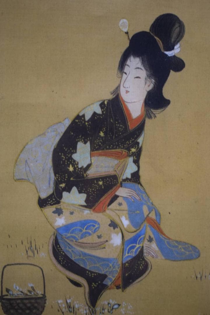 模写/秦翁/美人画/布袋屋掛軸HE-220