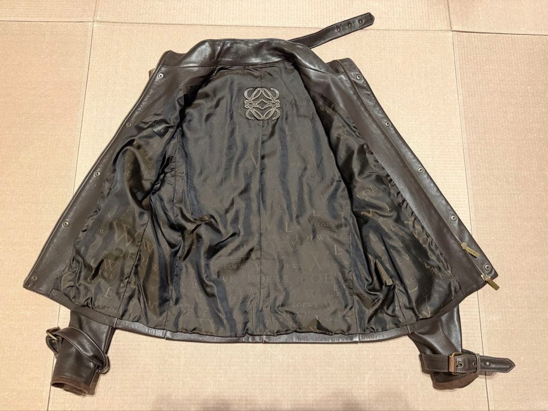 美品 LOEWE ロエベ レザージャケット 羊革 ブラウン 50サイズ（L相当）