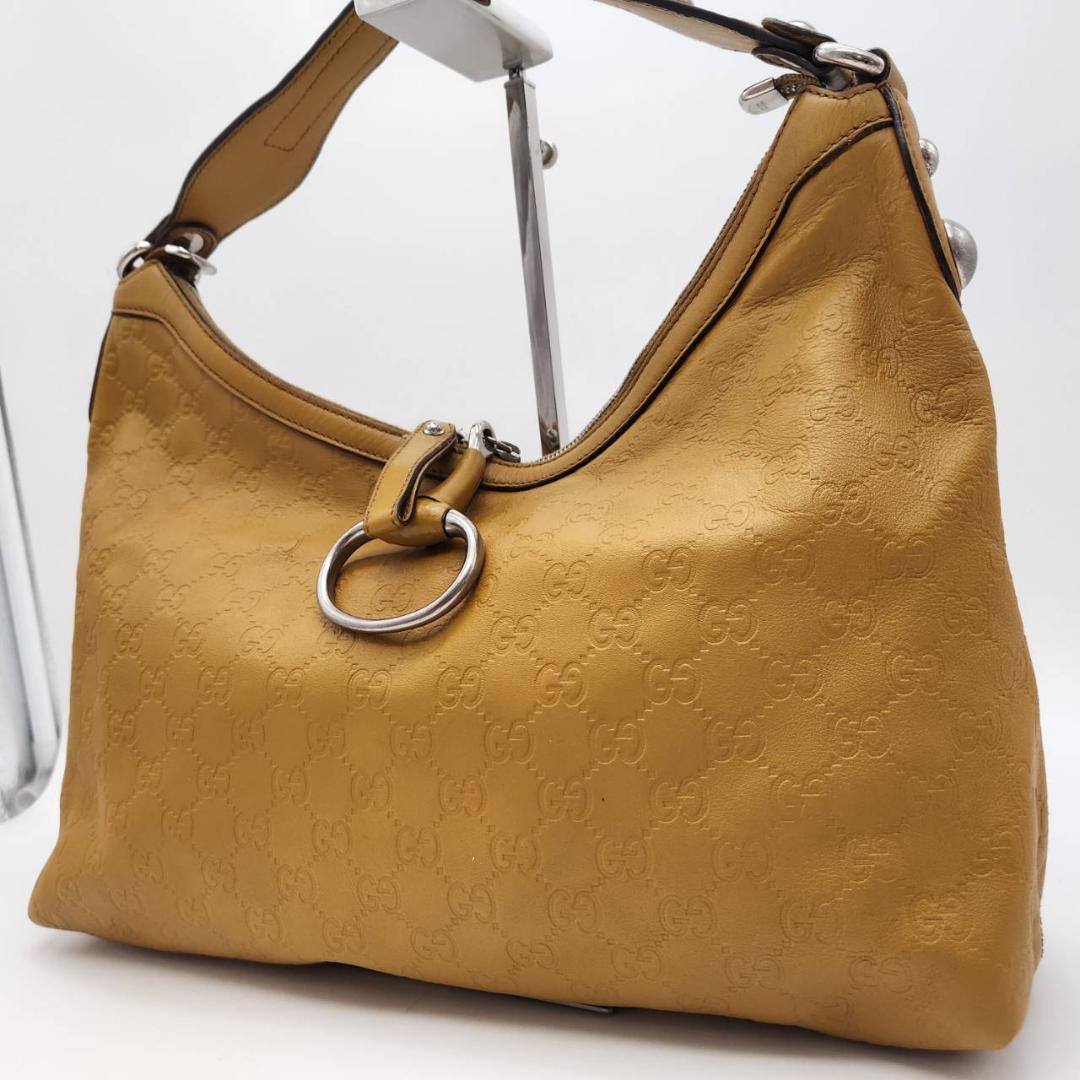 グッチ ワンショルダーバッグ グッチシマ ホーボー型 オールレザー A4 肩掛け