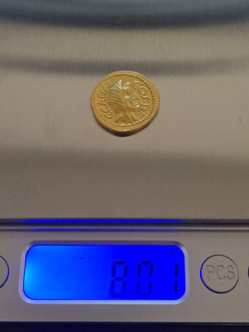 古代ローマ　アウレウス金貨 　カエサル　参考品