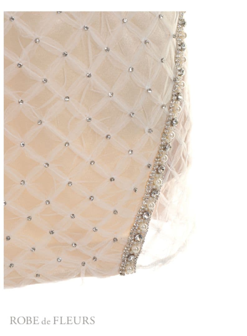 ROBE de FLEURS ビーズ装飾アイボリードレス