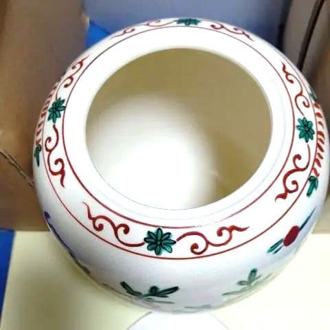 茶道具、水指、赤絵丸、御室窯、すず16番