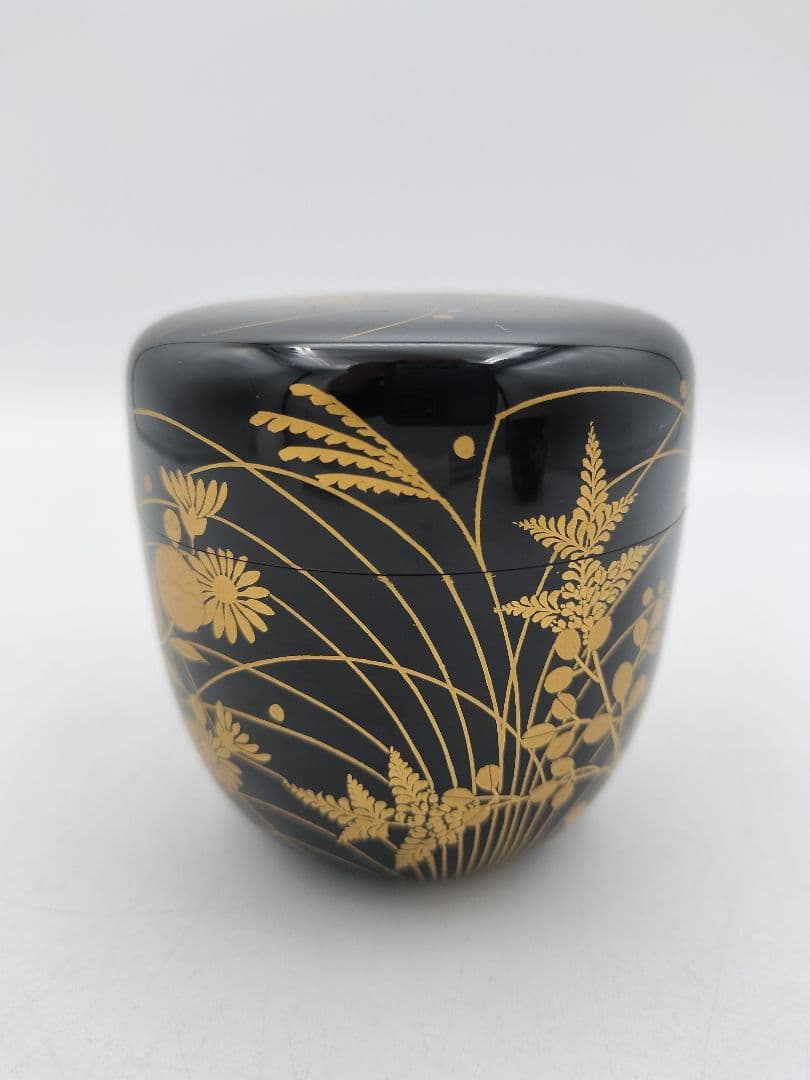 【セール】b160 春秋棗 一双（春野・秋野棗）華山作 木箱入 茶道具 古物