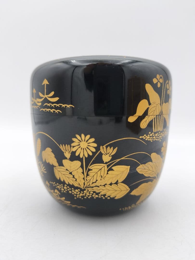 【セール】b160 春秋棗 一双（春野・秋野棗）華山作 木箱入 茶道具 古物