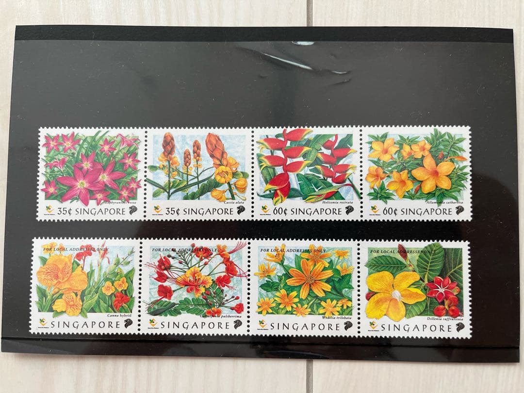 【値下げ】シンガポール　未使用切手　お花