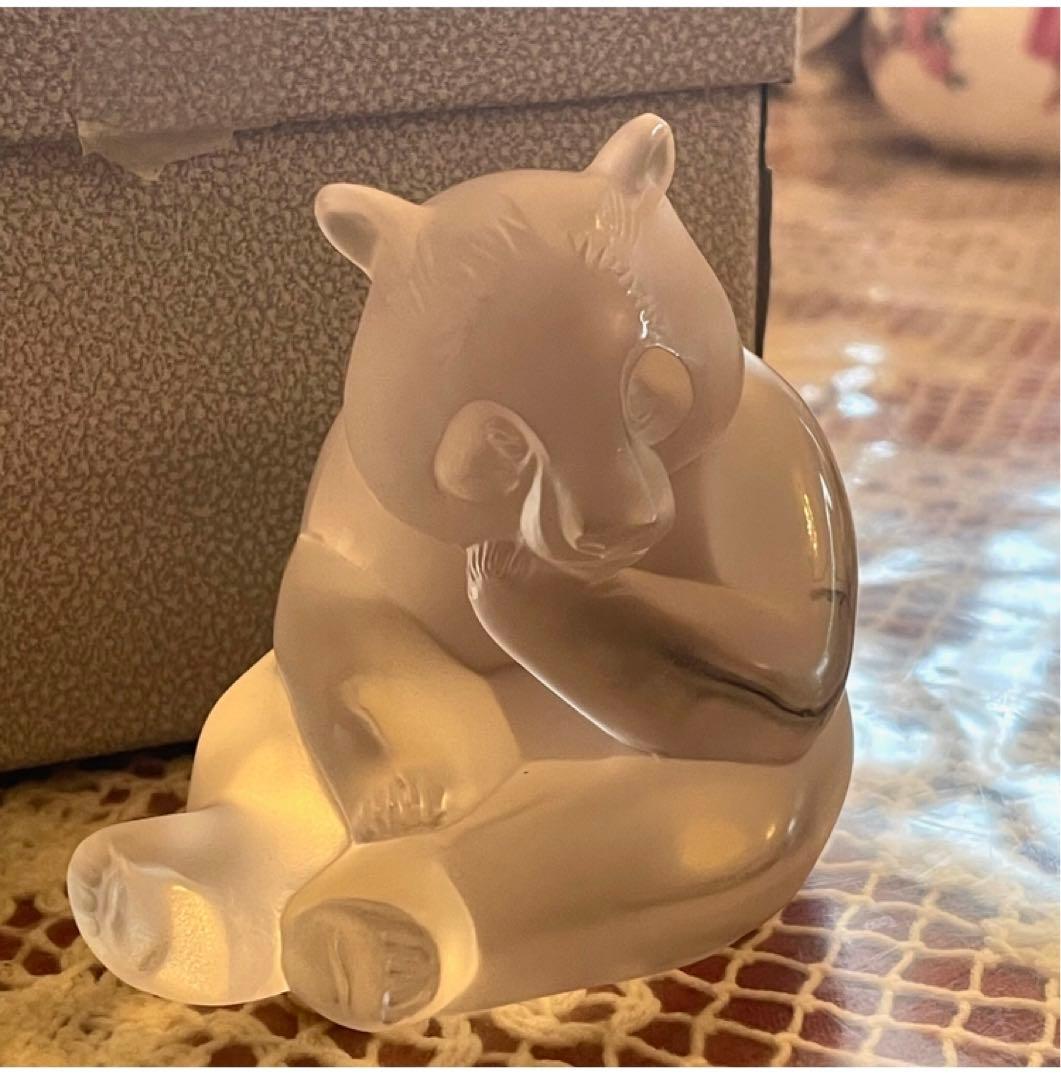 希少　レア　新品　未使用　ラリック　パンダ　クリスタルガラス　置物　箱入り　パリ