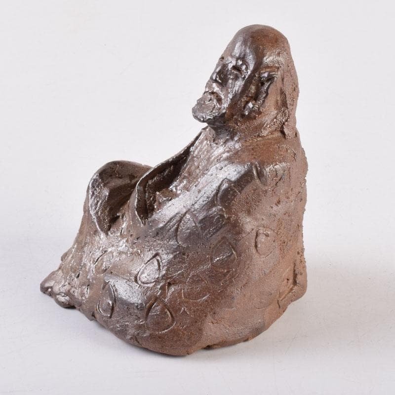 信楽焼　達磨像　置物　在銘　共箱　C　8472