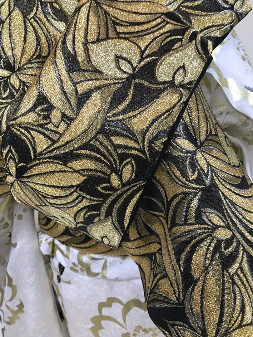 振袖単品　未仕立て品　正絹　金彩