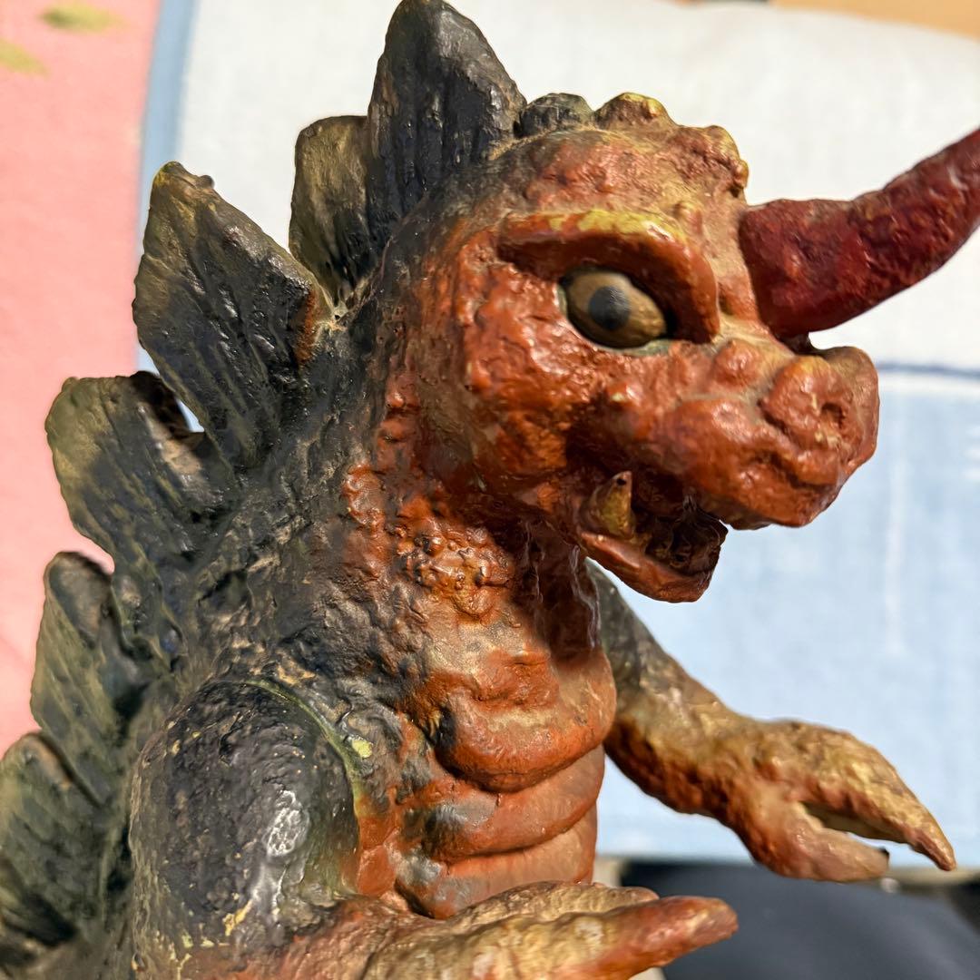 マルサン　1970年製　特大キングゴジラ　灰色成型　ソフビ　人形　38cm