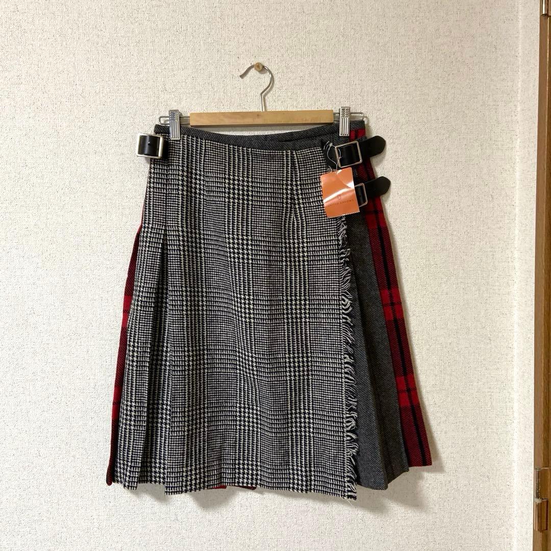 O'NEIL OF DUBLIN ラップスカート バックプリーツ チェック　秋冬