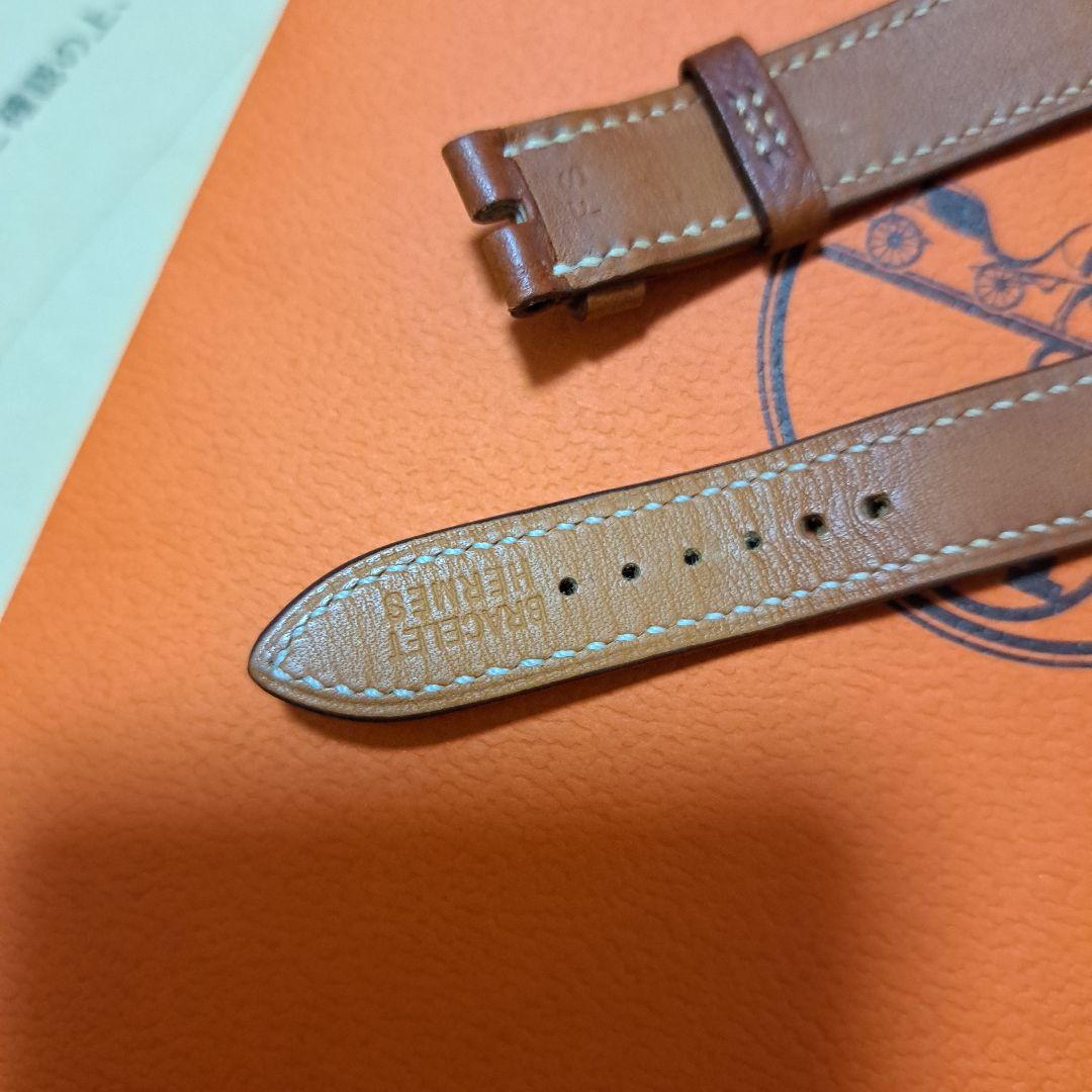 エルメス　ブラウンレザー 時計ベルト　hウォッチ　pmサイズ　HH1,210