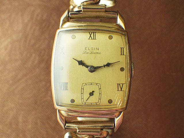 【最終値下】【1945年】エルジン デラックス USA製 10金張 手巻き腕時計