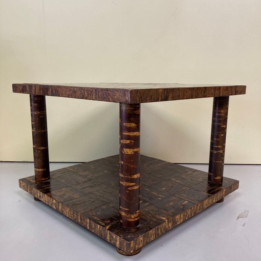 B-1 【美品】伝統工芸 樺細工（桜皮細工） 飾り棚 / サイドテーブル