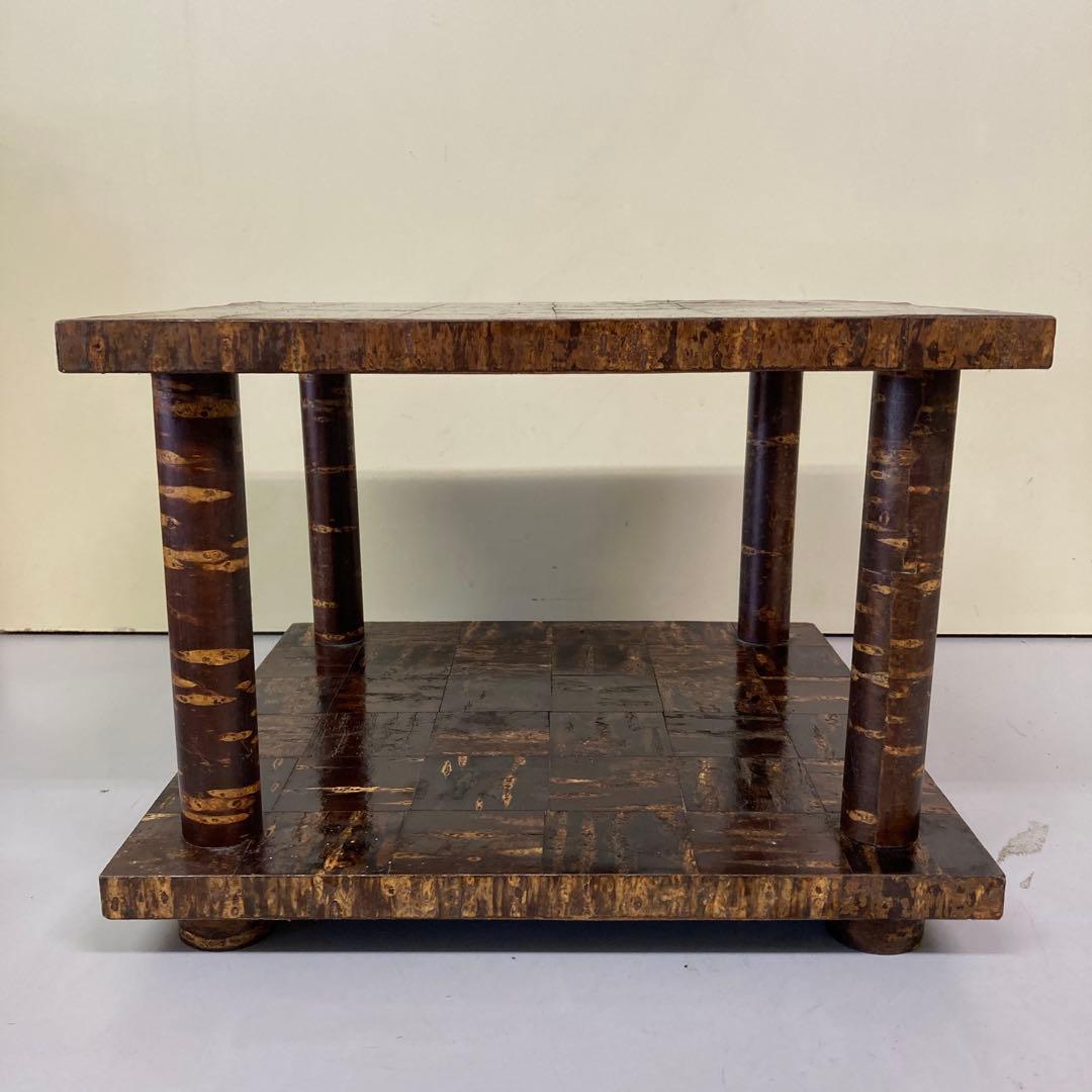 B-1 【美品】伝統工芸 樺細工（桜皮細工） 飾り棚 / サイドテーブル