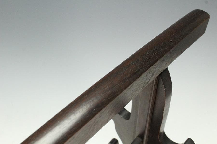 武具甲冑 刀掛 鍔紋透かし 木彫刻 時代物(K-YC460)