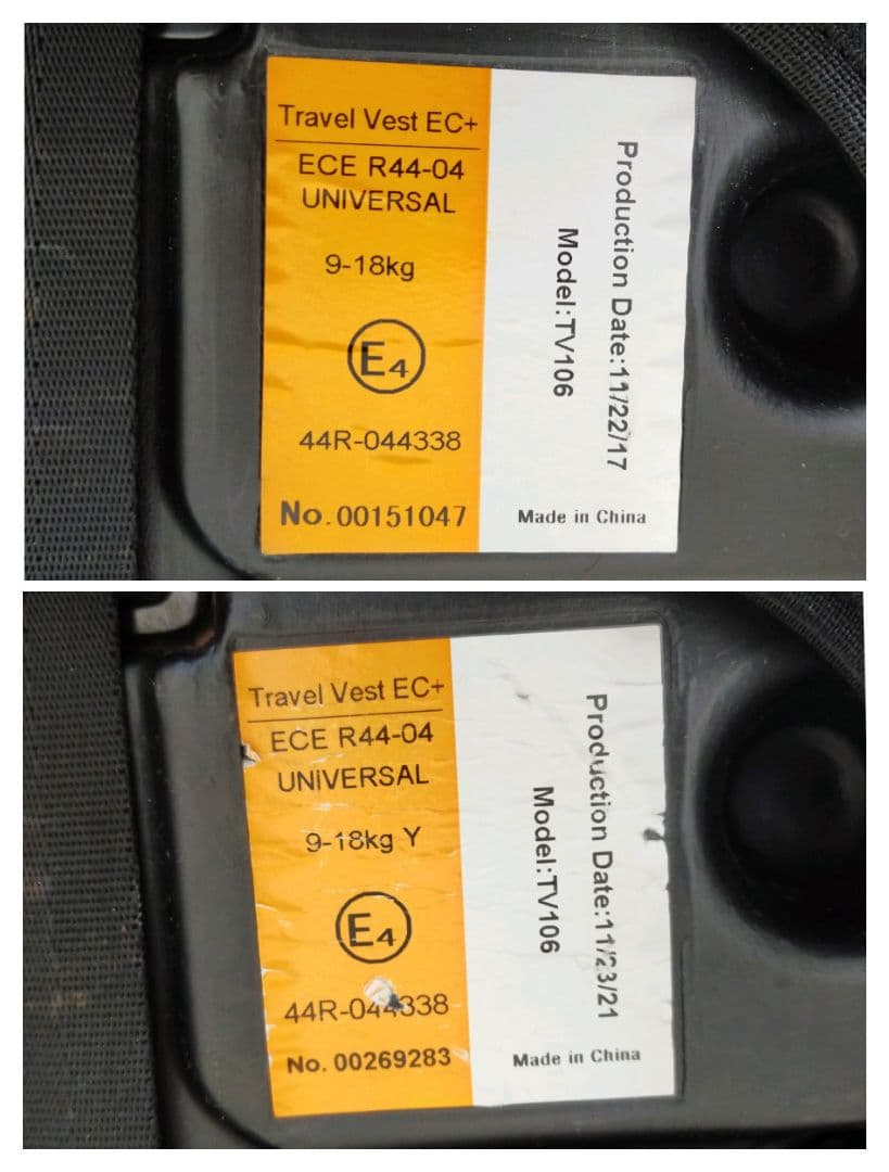 日本育児 トラベルベストECプラス TV106 ジュニアシート セット