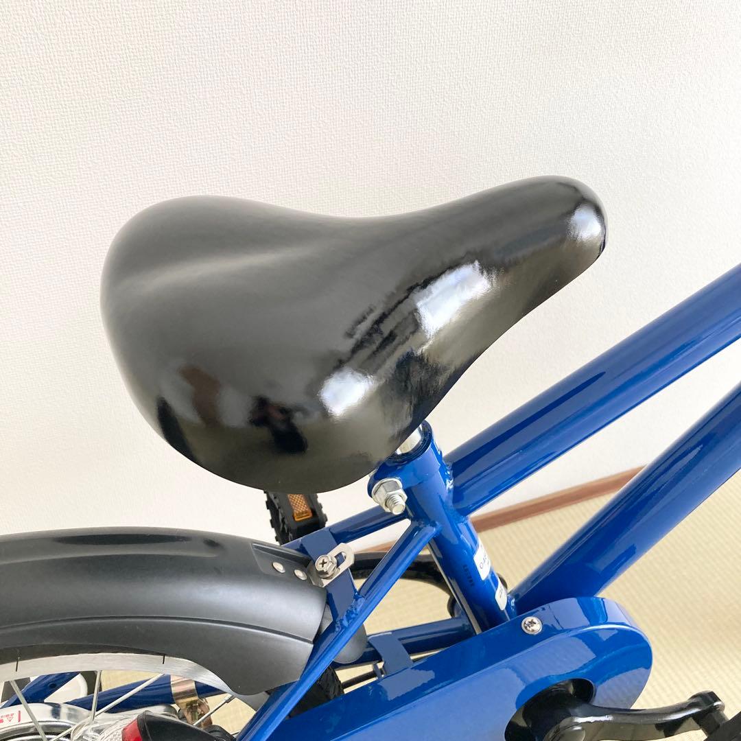 16インチ 子供用自転車 青 カゴ、両側補助輪付き ほぼ未使用 送料込み