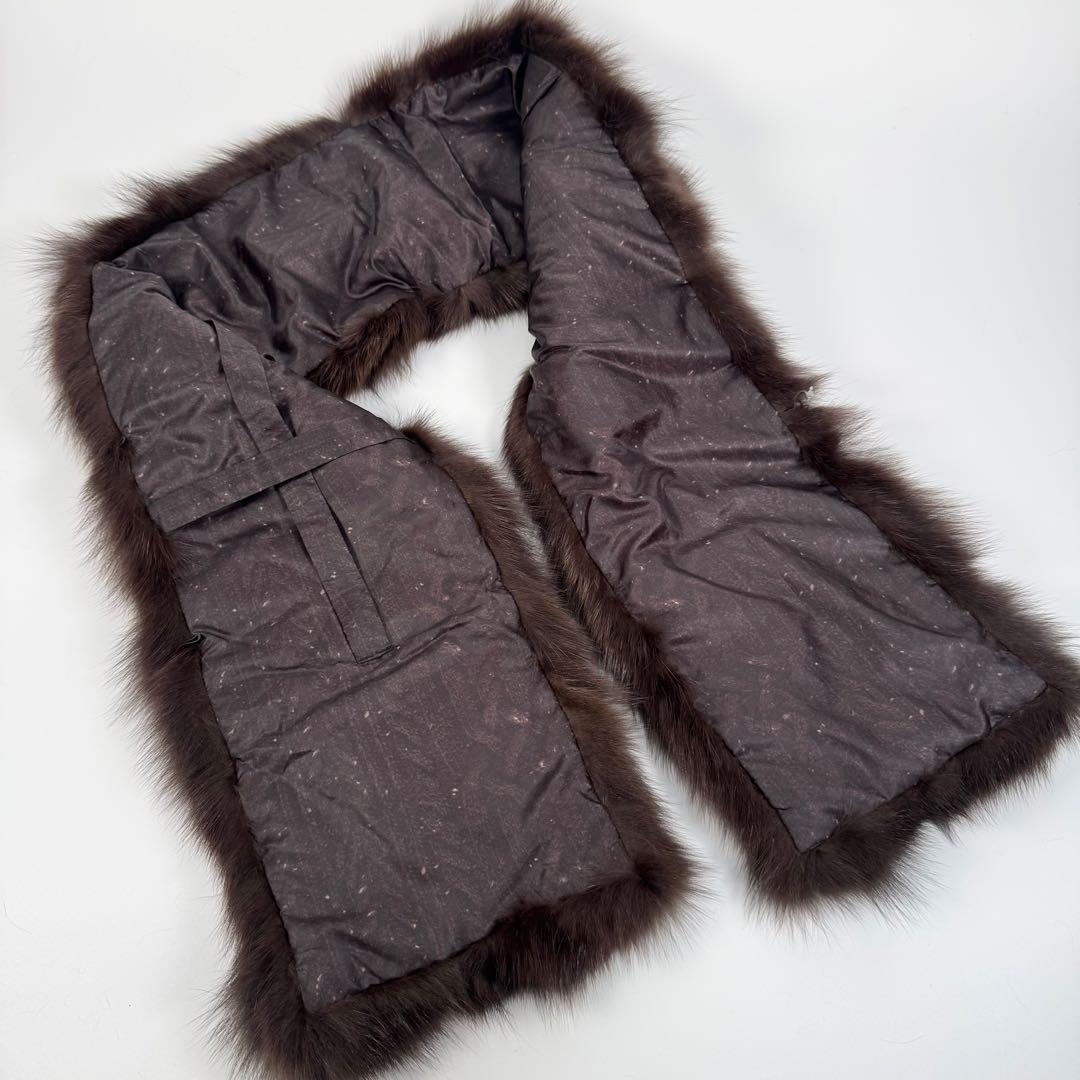 タグ付き ロシアンセーブル 毛皮 ショール ファーマフラー ティペット LILA