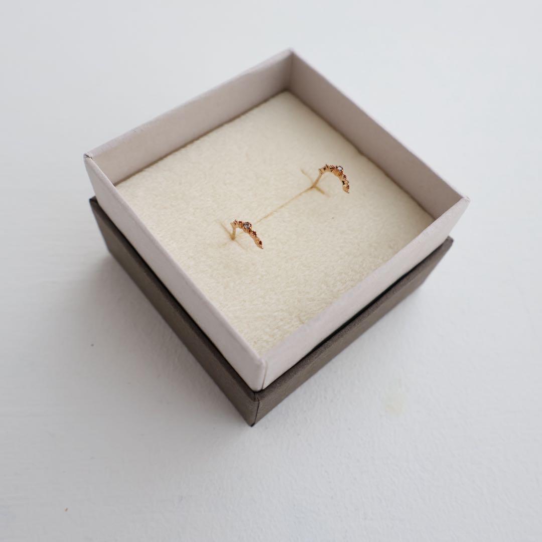 agate K10 ピアス　訳あり　ゴールド