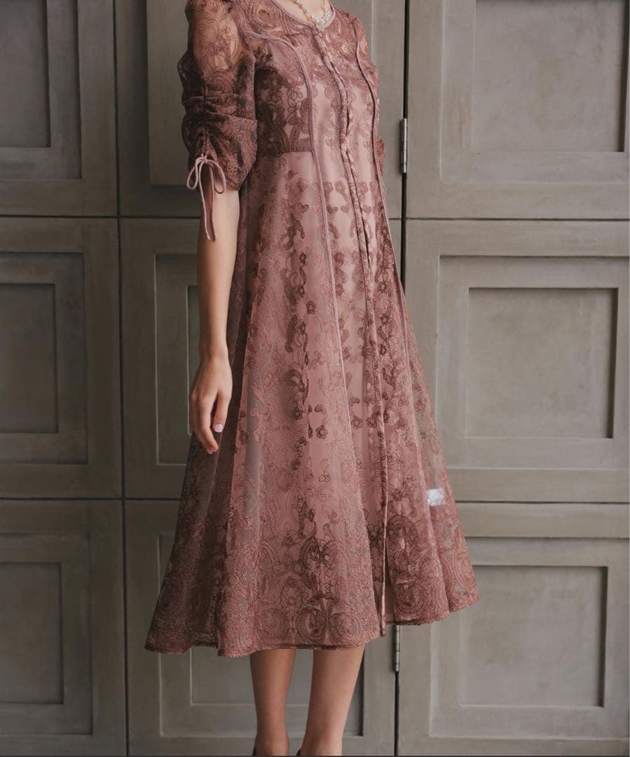 あや　Dorry Doll エンブロイダリーレイヤードドレス　ピンク