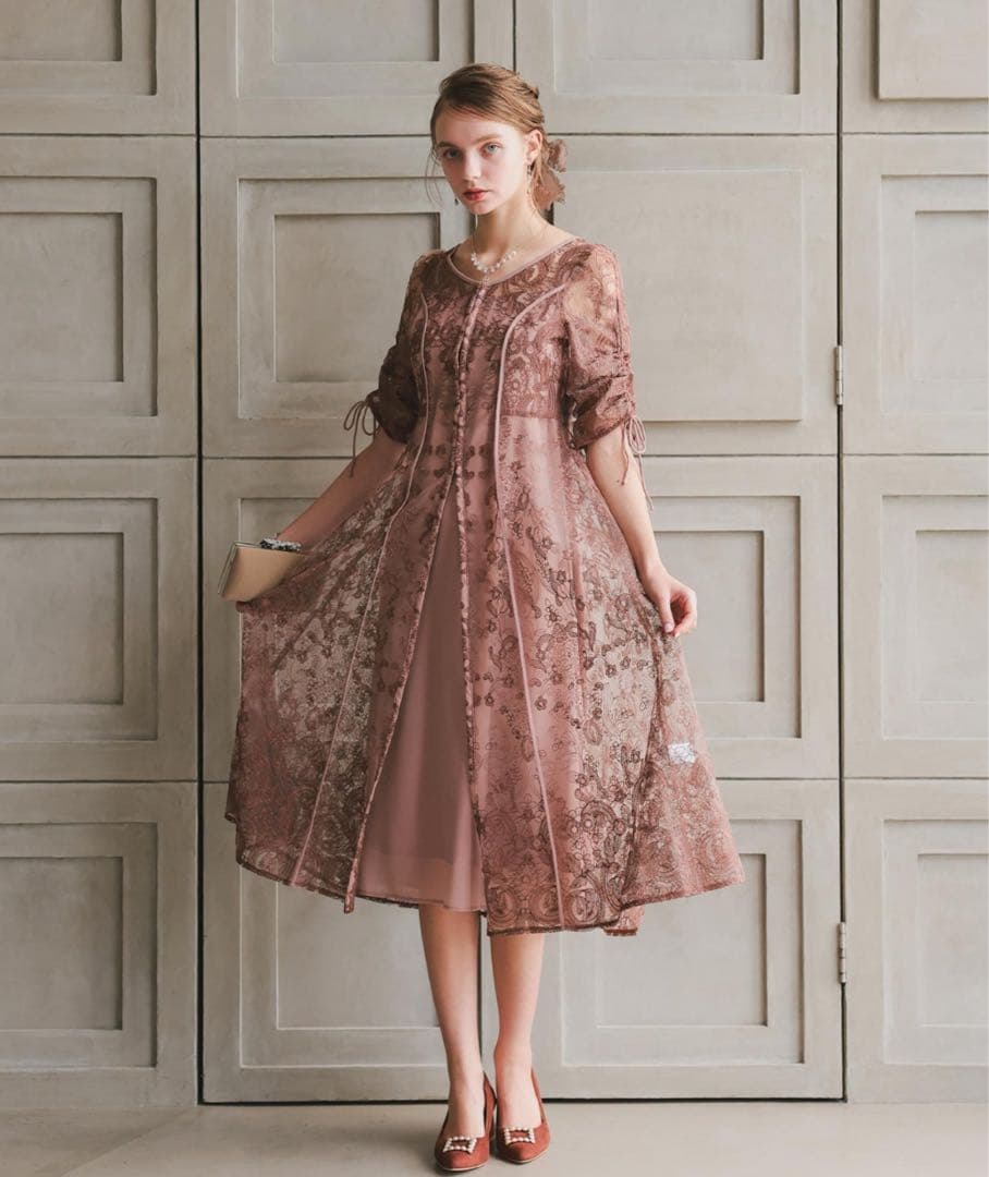 あや　Dorry Doll エンブロイダリーレイヤードドレス　ピンク