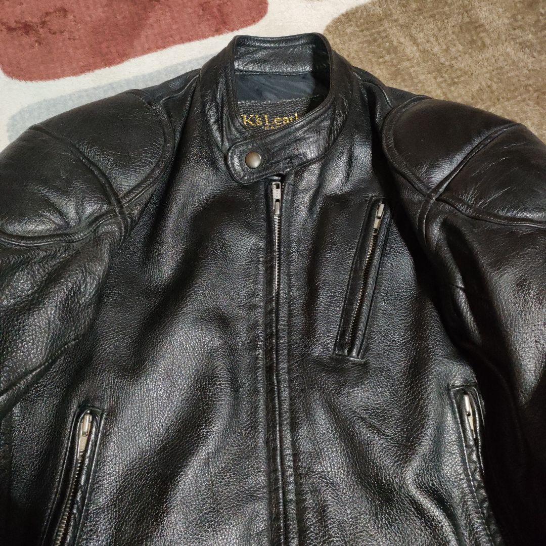 美品レアモデル　KADOYA　Ｋsleather シングルライダースМシボ本革