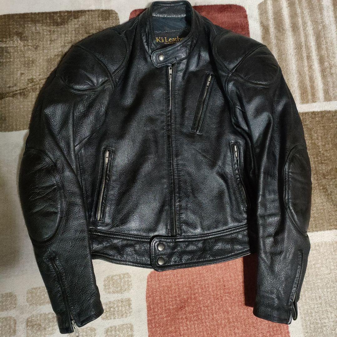 美品レアモデル　KADOYA　Ｋsleather シングルライダースМシボ本革