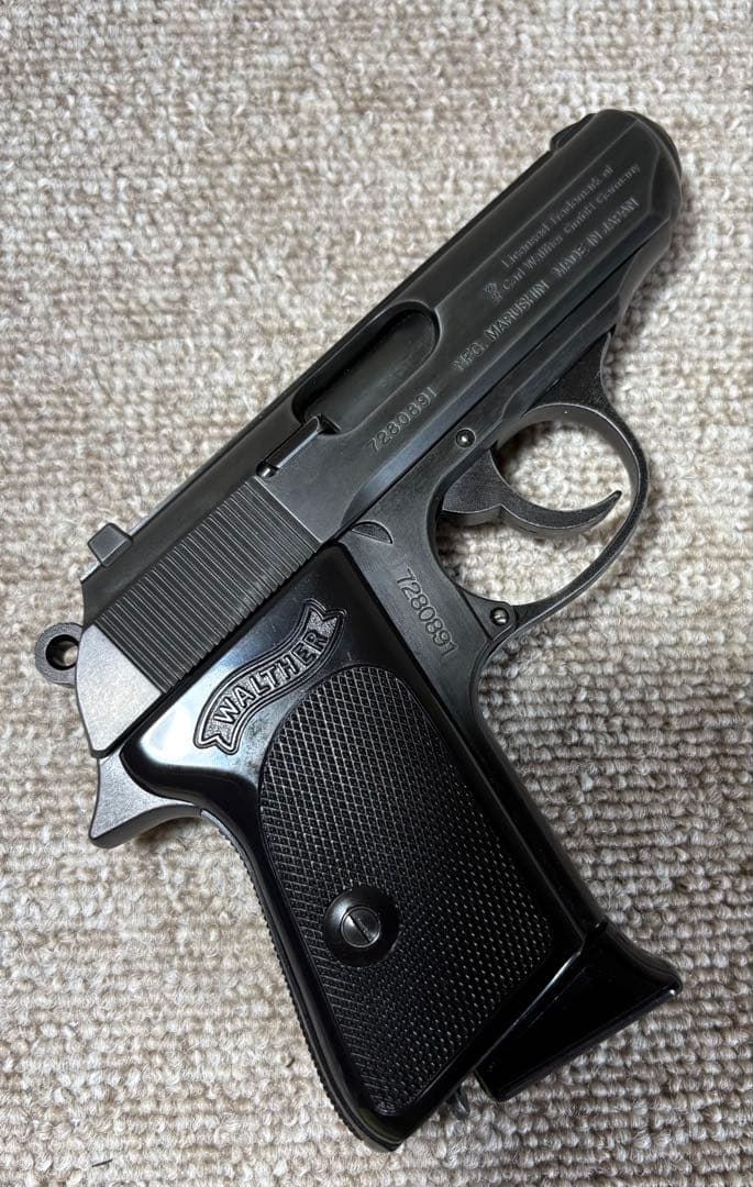 マルシンHWモデルガンワルサーPPKサイレンサー、レアグリップ付Ｊボンドイメージ