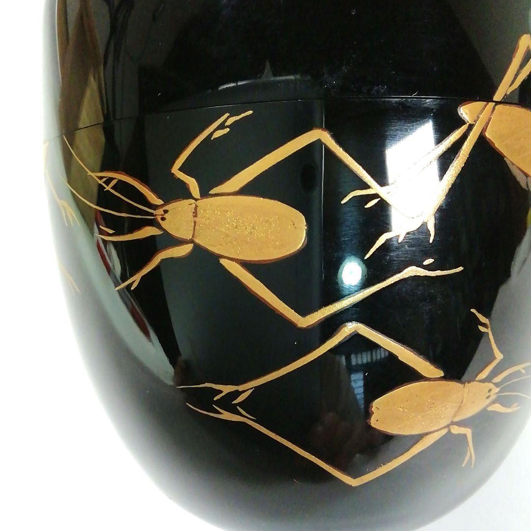 Ｓ２６０棗『虫蒔絵』『塗師小島漆壺斎作』『底部在銘』共箱茶道具