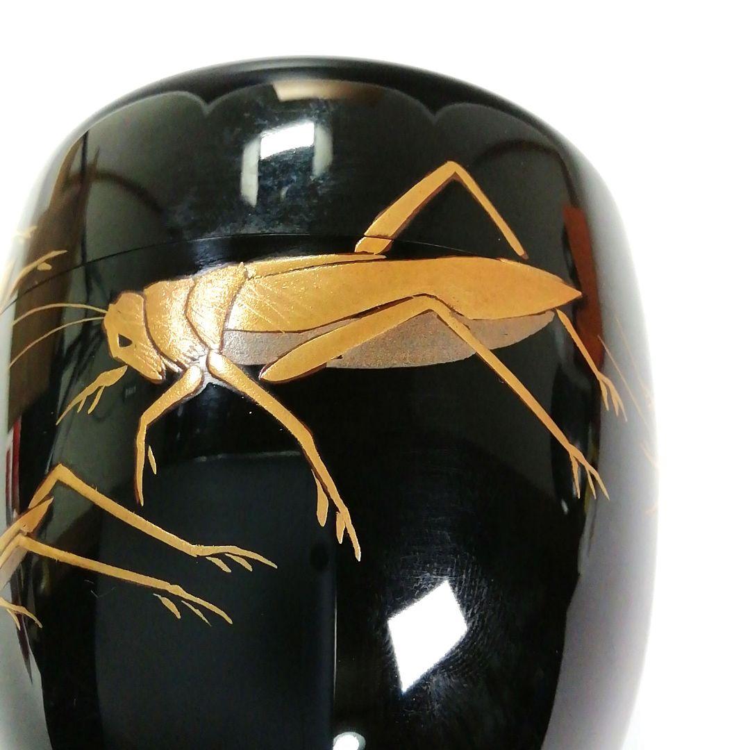 Ｓ２６０棗『虫蒔絵』『塗師小島漆壺斎作』『底部在銘』共箱茶道具