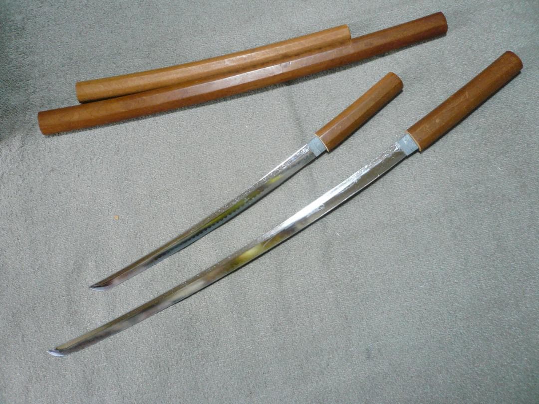 模造刀 日本刀 大小2本 白鞘 刀 脇差