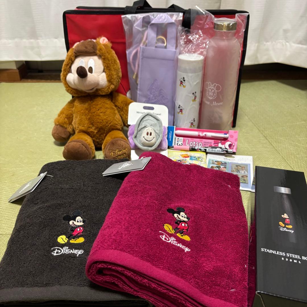 ディズニーストア　ラッキーバッグ　2026　福袋　&バスタオル♡ミッキーボトル！