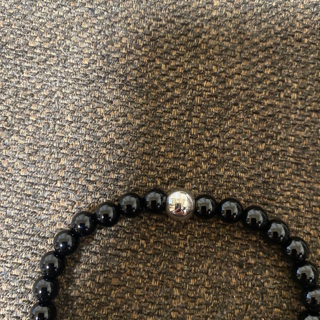 BWL オニキスビーズ フィッシュフックチャーム ブレスレット　サイズM