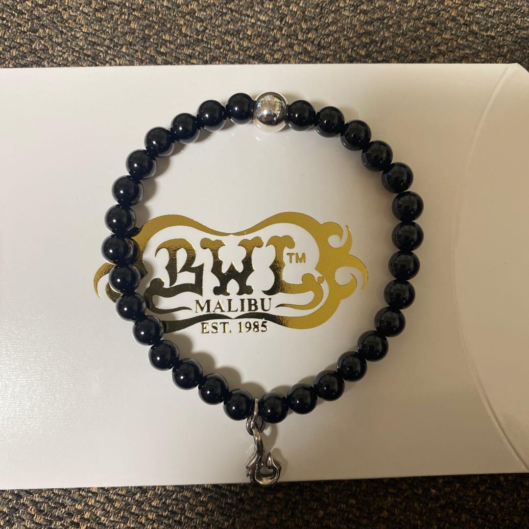BWL オニキスビーズ フィッシュフックチャーム ブレスレット　サイズM