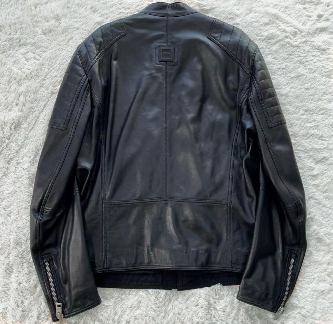 HUGO BOSS　レザー　ライダースジャケット　黒　52