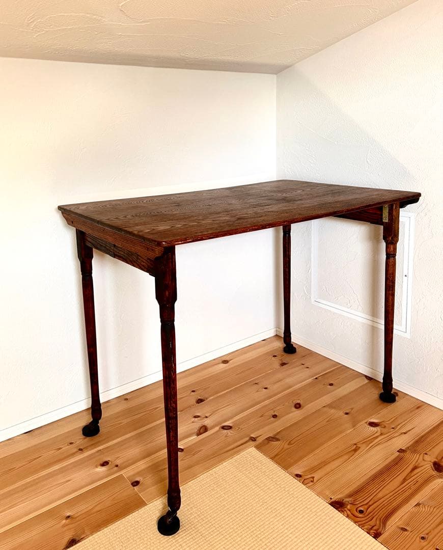 1940年代 フランスアンティーク古木ダイニングテーブル/木製机/作業台/デスク