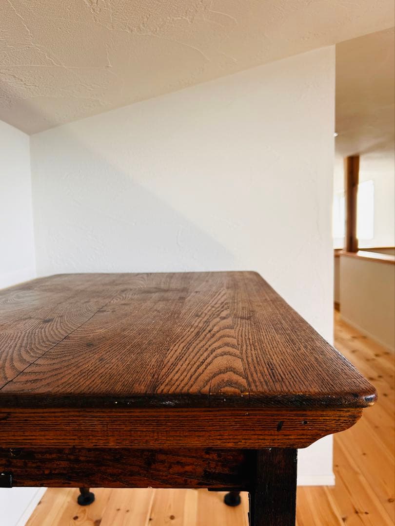 1940年代 フランスアンティーク古木ダイニングテーブル/木製机/作業台/デスク