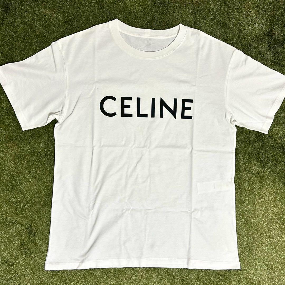 【美品】CELINE セリーヌ ロゴTシャツ 半袖 ホワイト XS