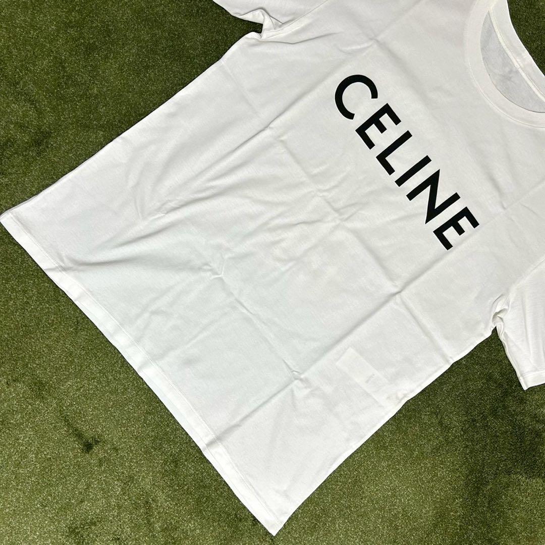 【美品】CELINE セリーヌ ロゴTシャツ 半袖 ホワイト XS