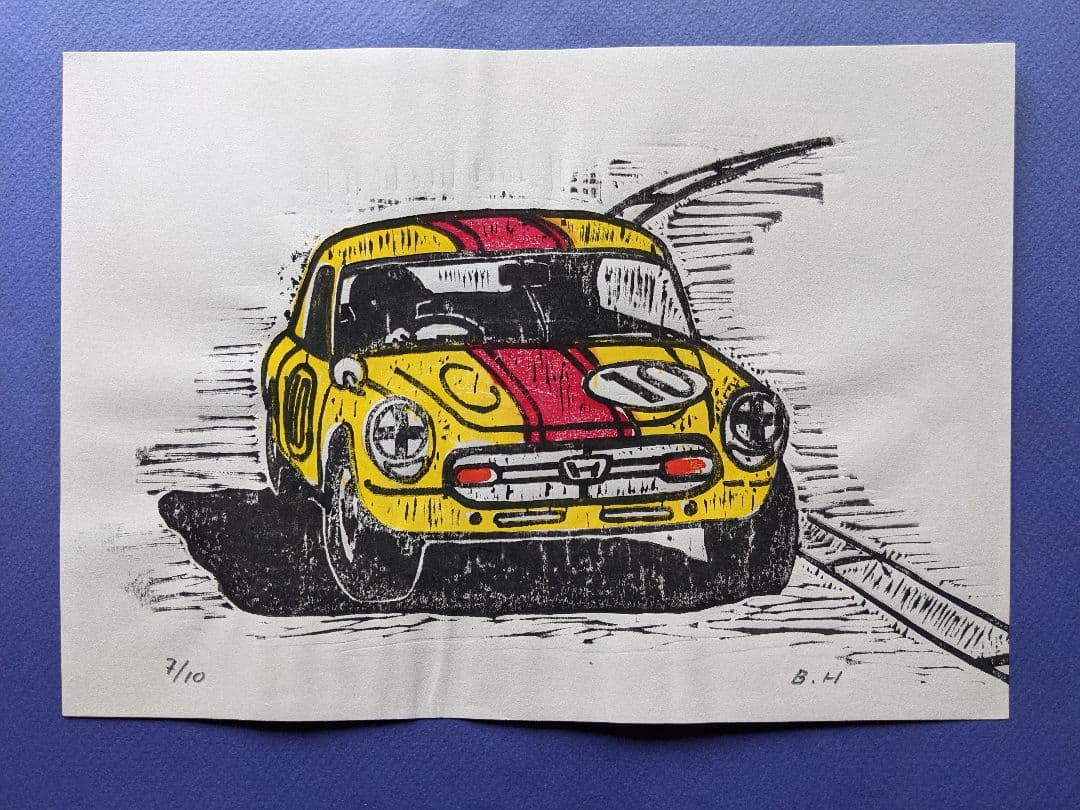 版画作品　　S800レーシング