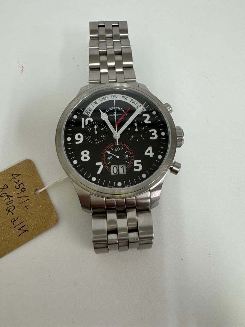 ロ*ム様 Zeno watch basel クロノグラフ腕時計 ステンレススチー