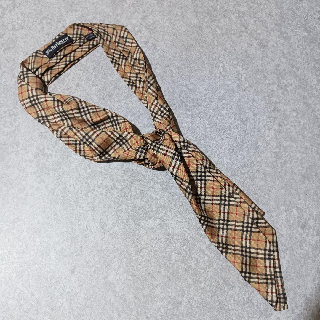 希少【Burberrys最高級ライン】バーバリーロンドン アスコットタイスカーフ