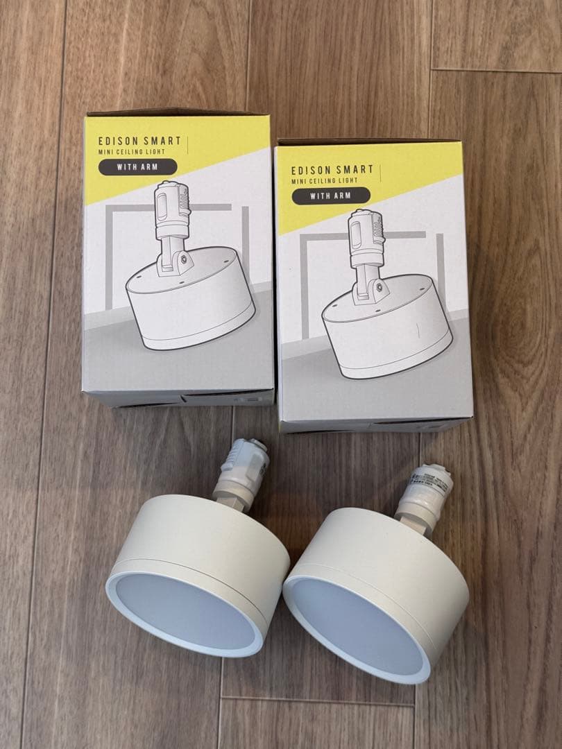 エジソンスマート ミニシーリングライト アーム付き(ダクトレール用　2個　美品