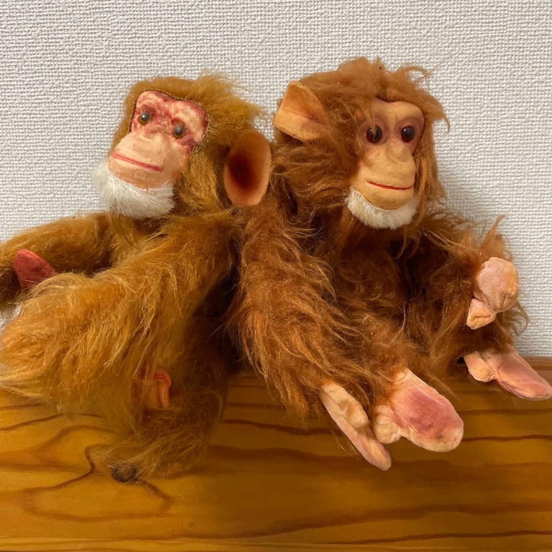 リアルな猿のぬいぐるみ2体セット　オランウータン