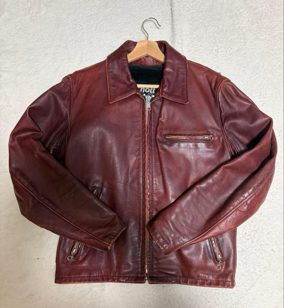 希少カラー　schott 642 レザージャケット　牛革　カウレザー　38サイズ