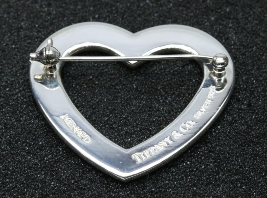 ティファニー メナード 925 ハート ブローチ シルバー 約10.3g