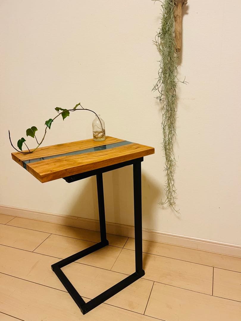 レジンテーブル　ソファテーブル　サイドテーブル　桜の木