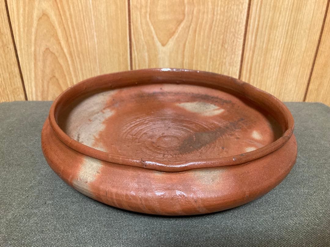 本物保証 安倍安人 緋襷備前鉢 (検索 古備前 金重陶陽 原田拾六 備前焼