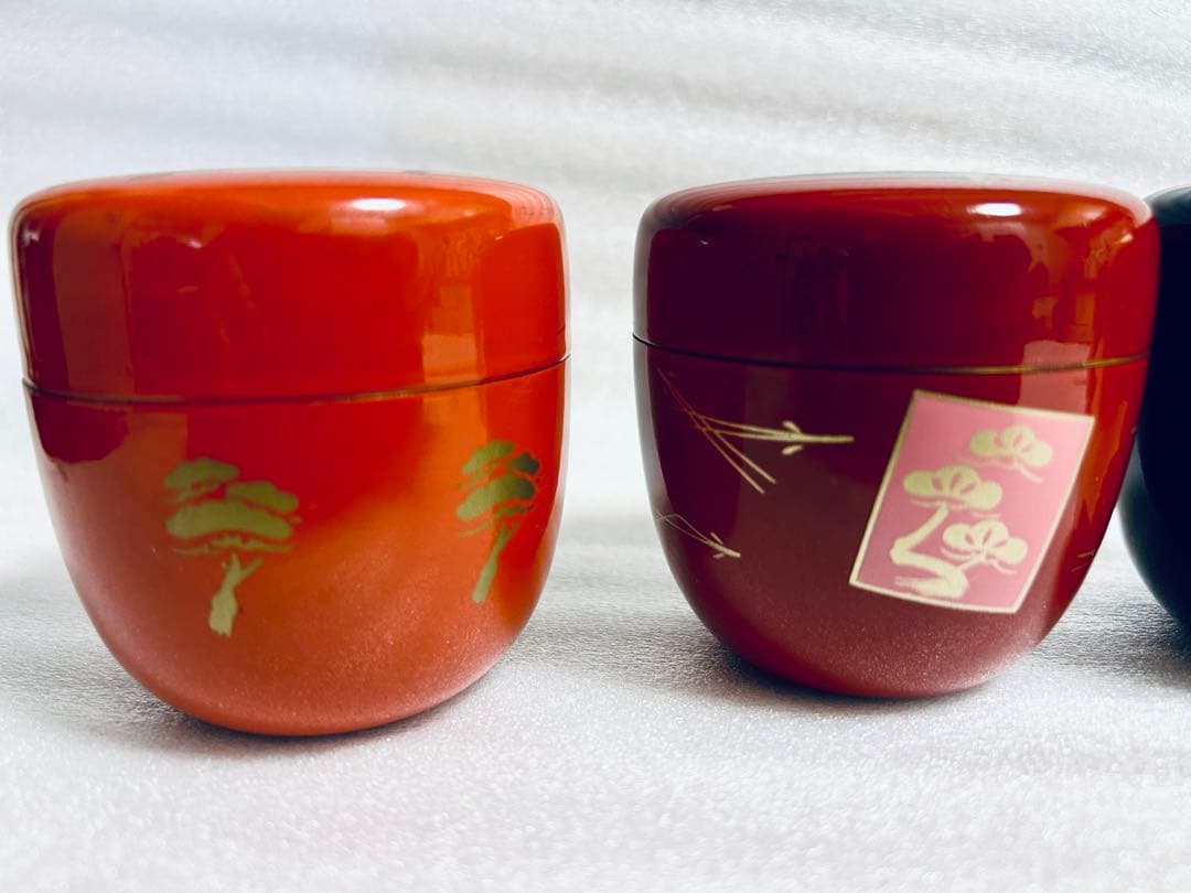 茶道具　棗　中棗　夕顔　玄々斎好写し　4個